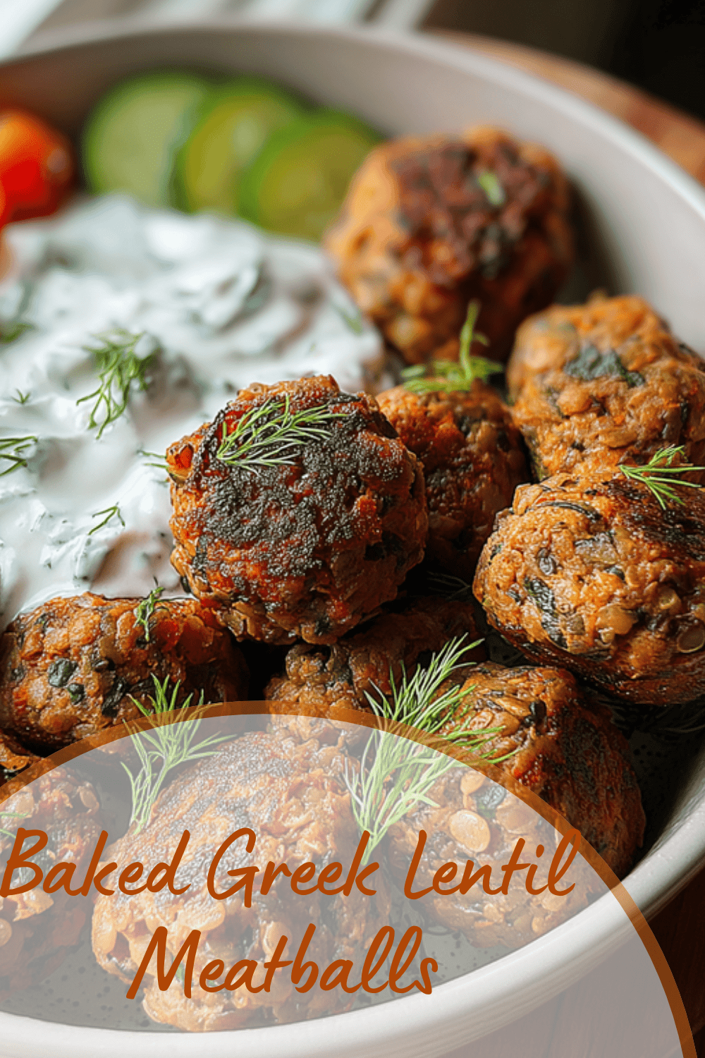 Baked Greek Lentil Meatballs With Creamy Tzatziki Sauce 7 Baked Greek Lentil Meatballs
