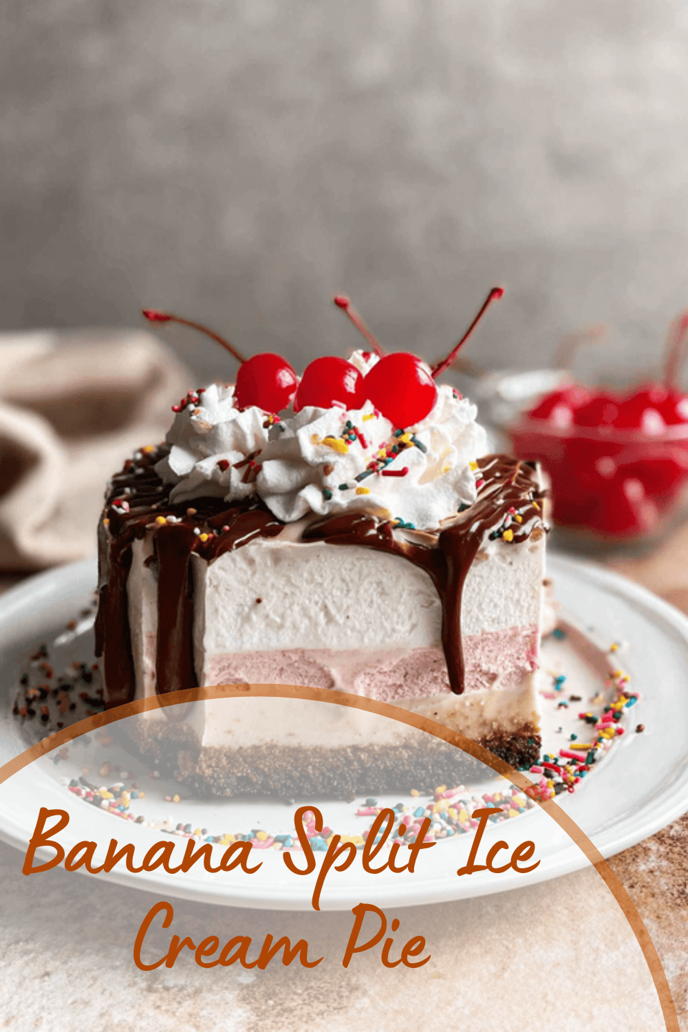 Banana Split Ice Cream Pie