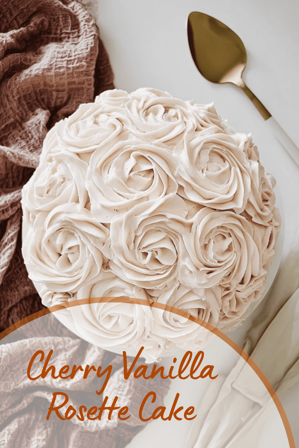 Cherry Vanilla Rosette Cake