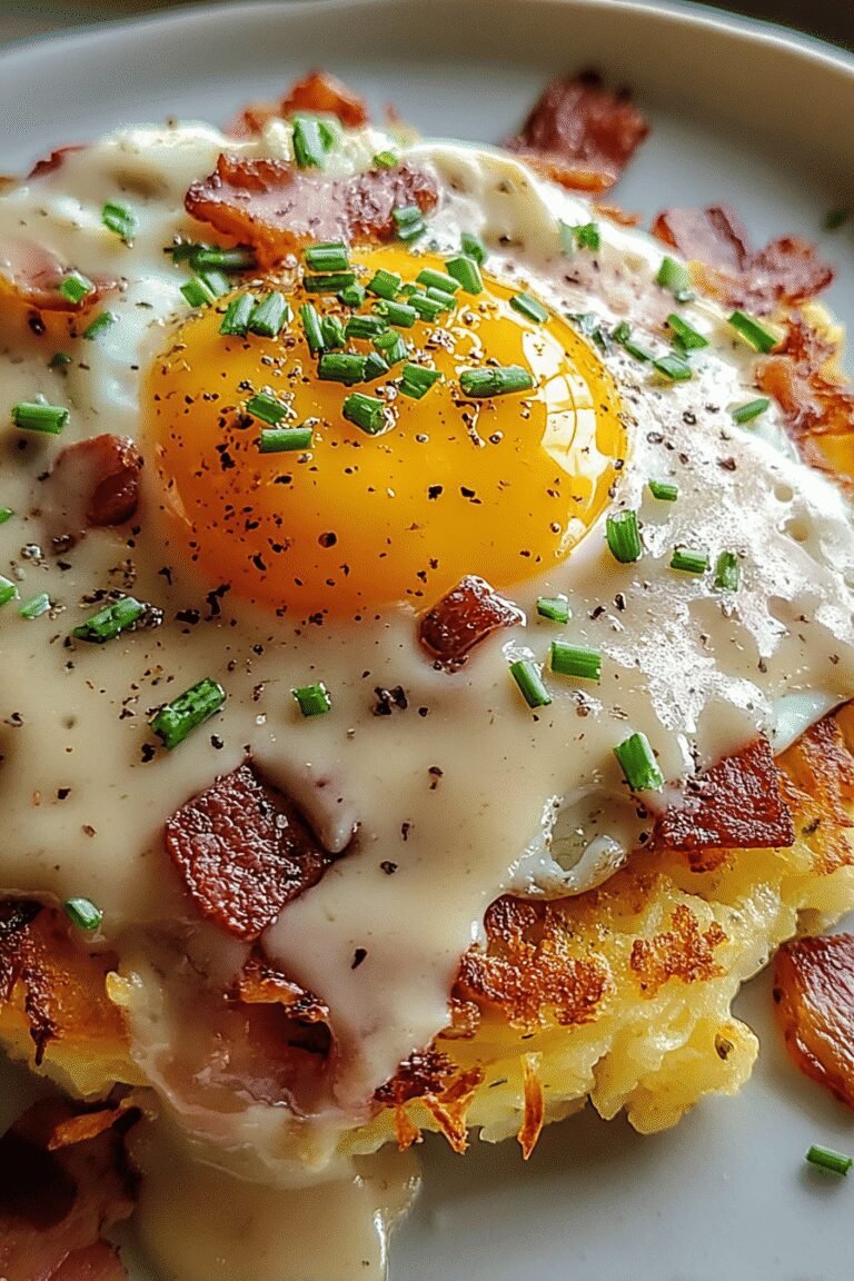 Egg Topped Hash Browns With Bacon Gravy 92.Png