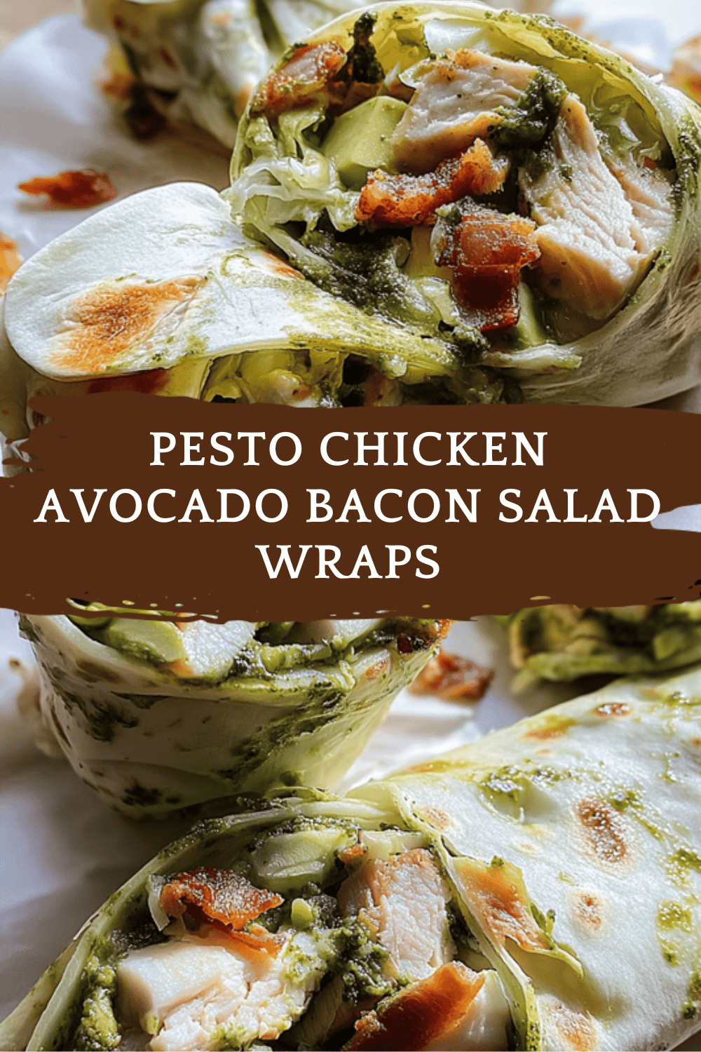 Pesto Chicken Avocado Wraps With Bacon Salad For Quick Meals 6 Pesto Chicken Avocado Bacon Salad Wraps