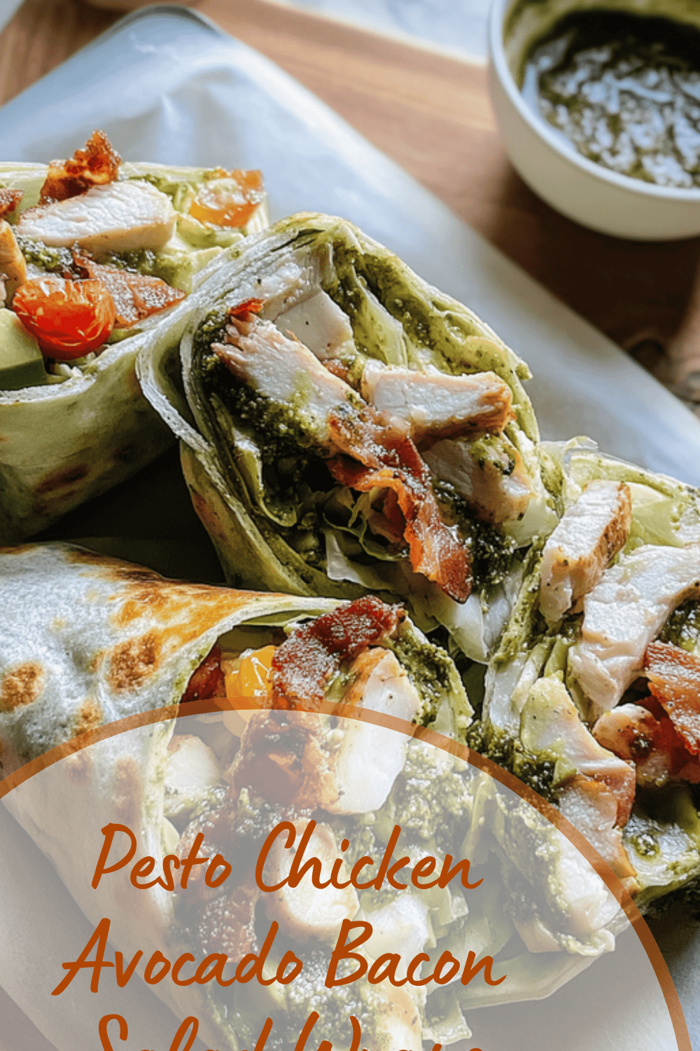 Pesto Chicken Avocado Wraps With Bacon Salad For Quick Meals 7 Pesto Chicken Avocado Bacon Salad Wraps