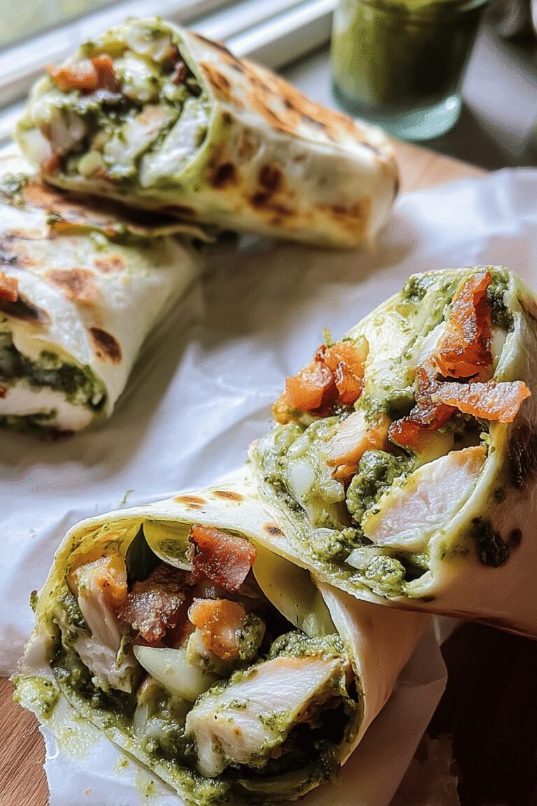 Pesto Chicken Avocado Bacon Salad Wraps 78.Png