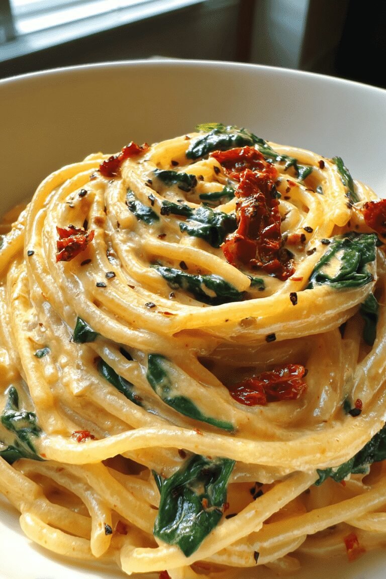 Spaghetti Spinach Sun Dried Tomato Cream Sauce 56.Png