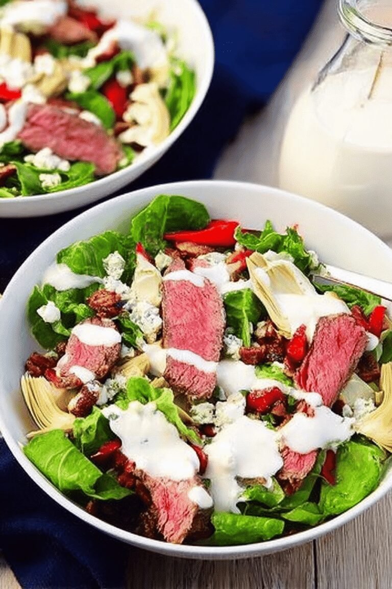 Steak Artichoke Salad With Blue Cheese Dressing 70.Png