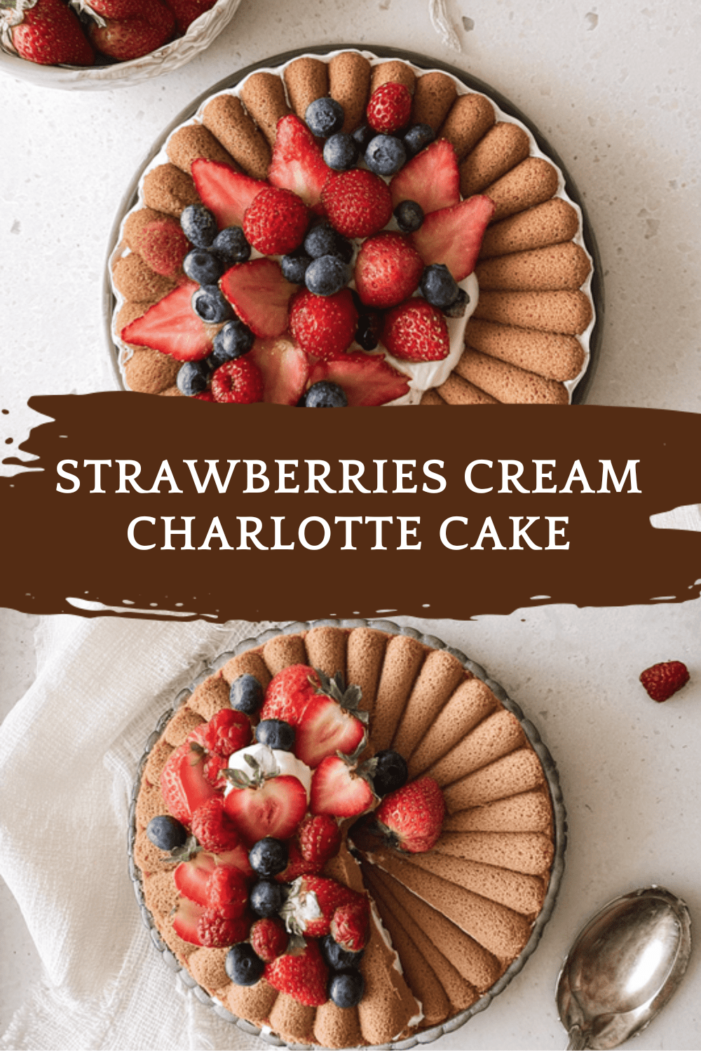 Strawberries Cream Charlotte Cake