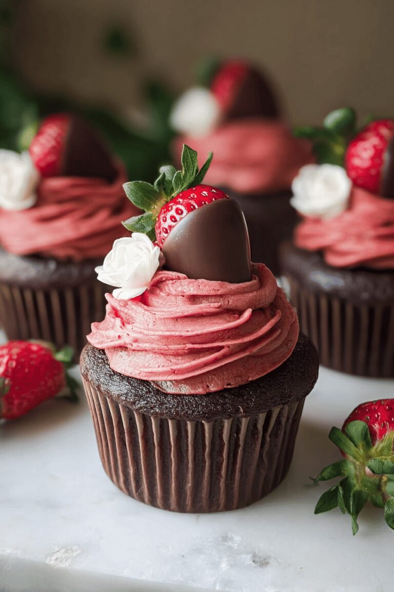 Chocolate Covered Strawberry Cupcakes 23.Png