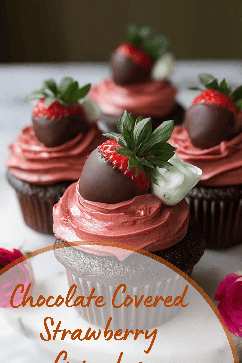 Chocolate Covered Strawberry Cupcakes