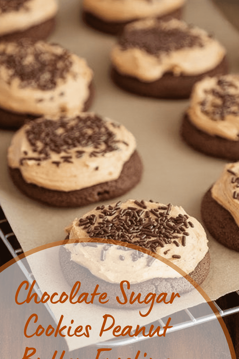 Chocolate Sugar Cookies Peanut Butter Frosting