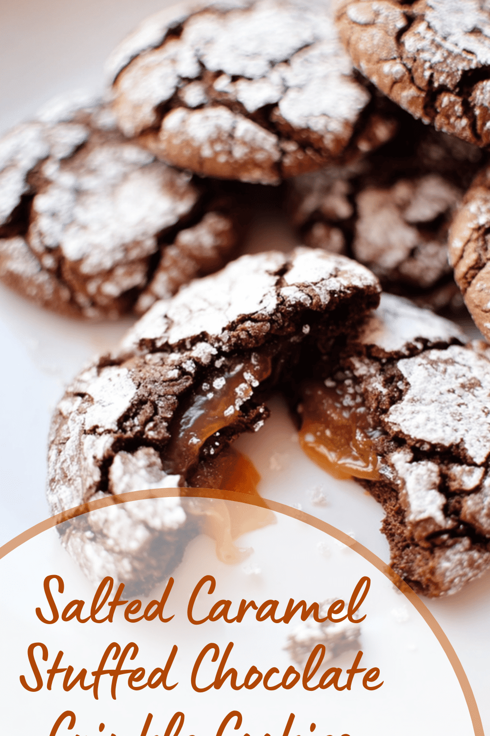 Salted Caramel Stuffed Chocolate Crinkle Cookies