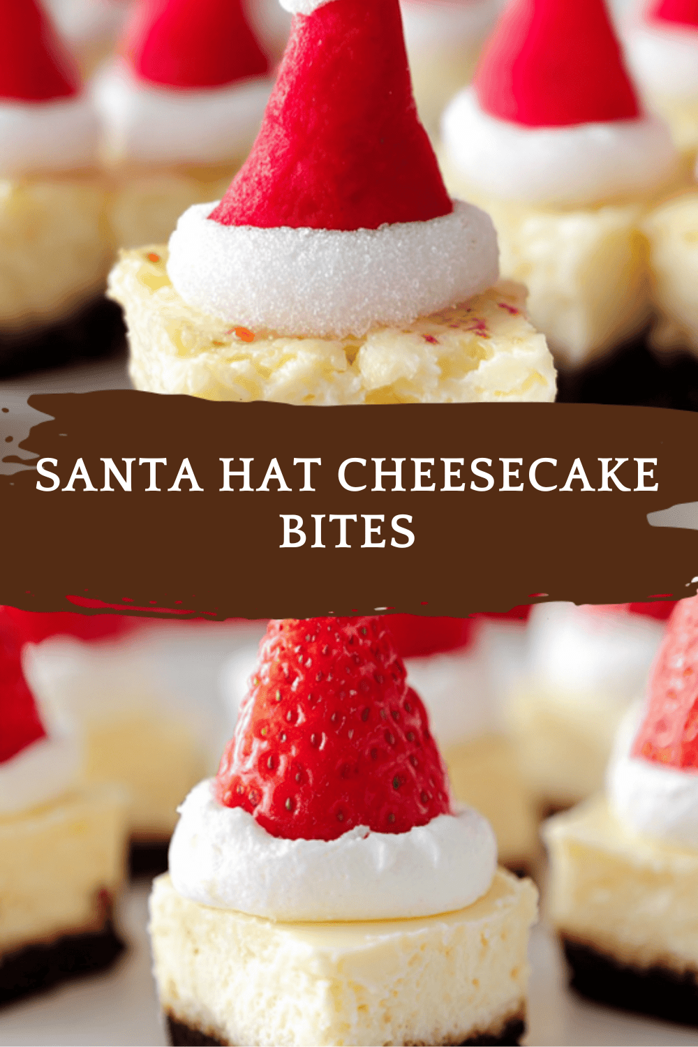 Santa Hat Cheesecake Bites