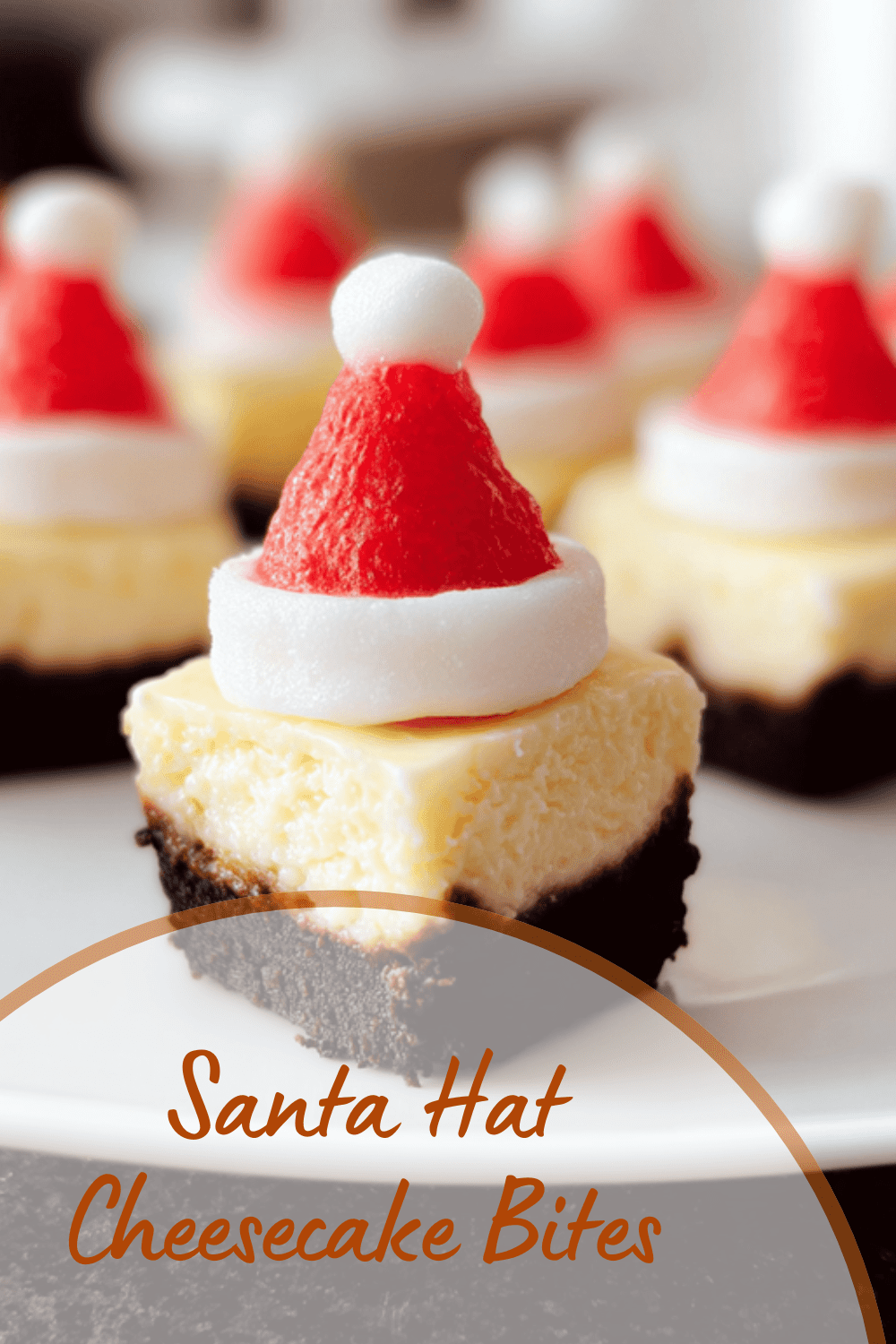 Santa Hat Cheesecake Bites