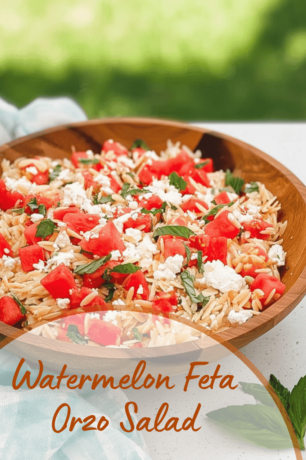 Watermelon Feta Orzo Salad