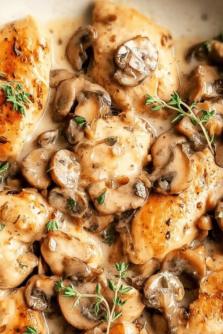 Mushroom Asiago Chicken Recipe With Creamy Garlic Sauce 6 Asiago Chicken Mushrooms