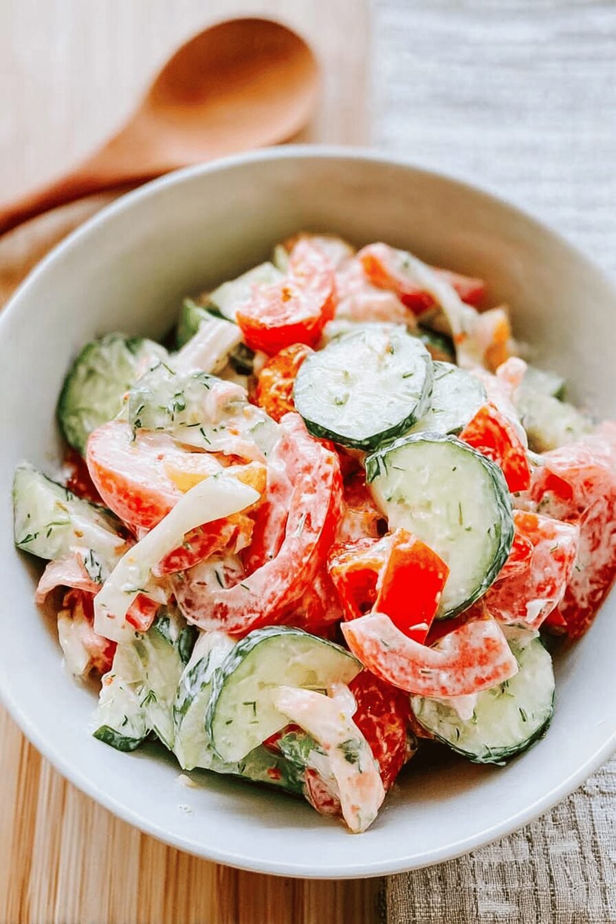 Creamy Cucumber Tomato Salad