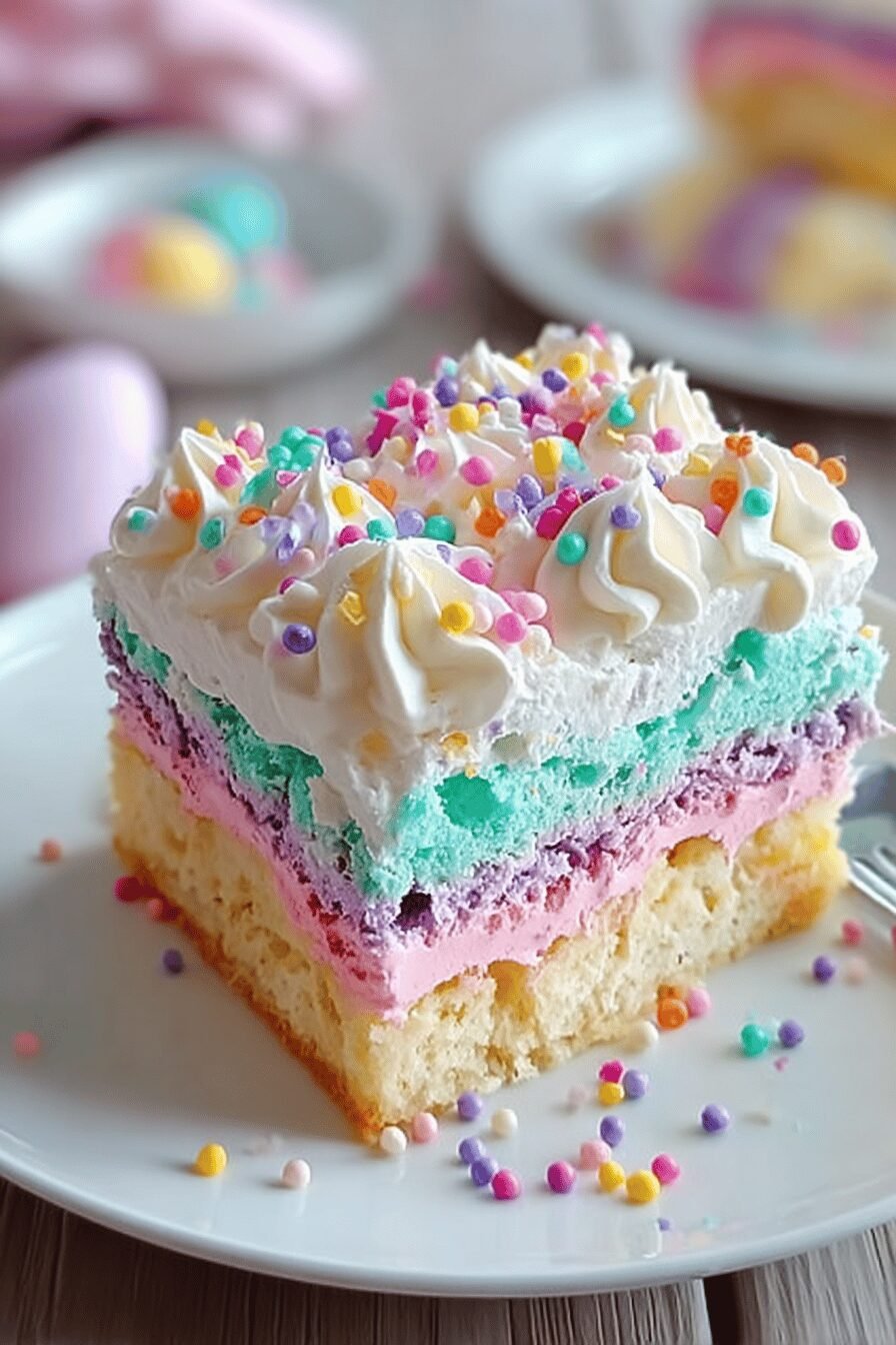 Easter Pastel Poke Cake