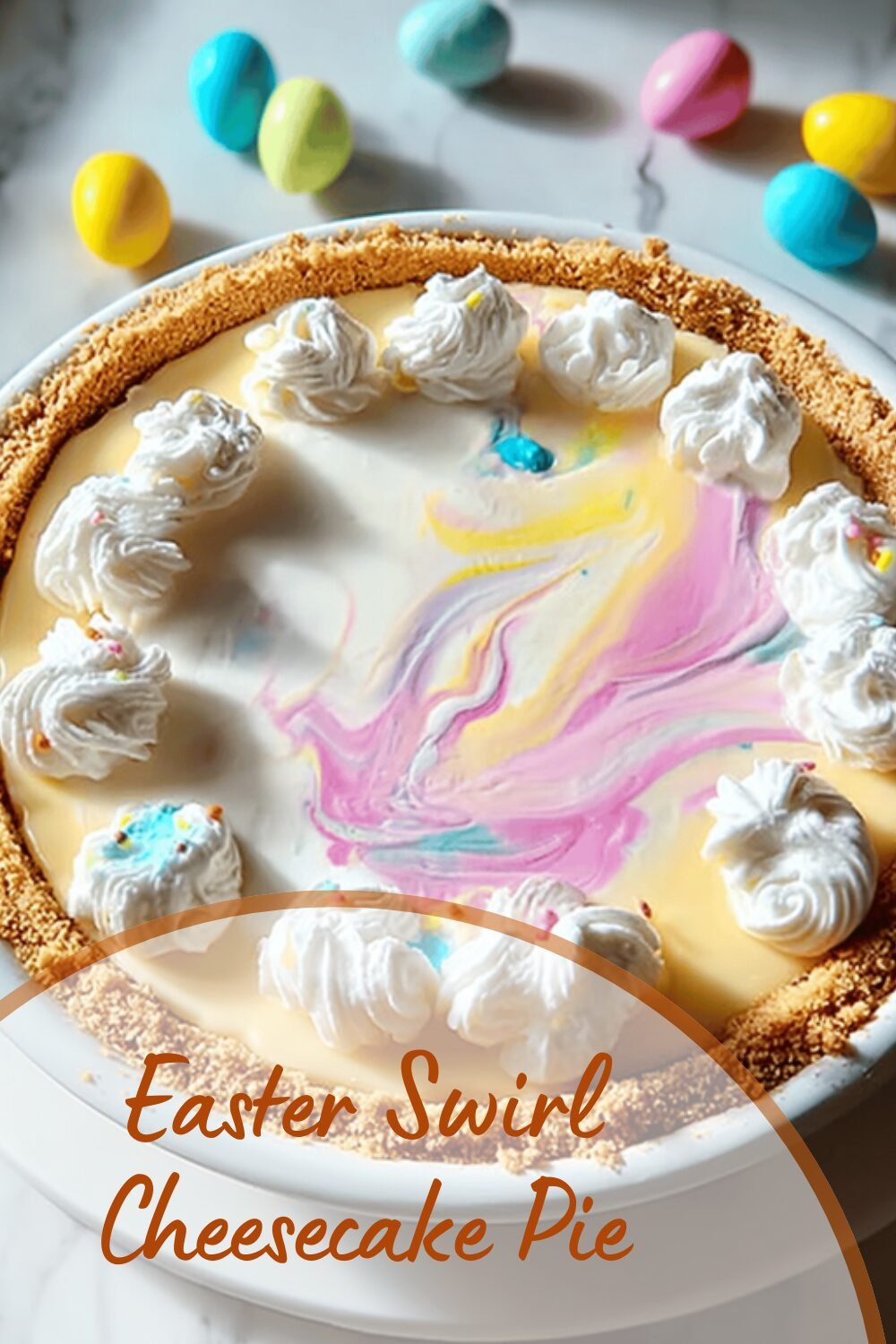 Easter Swirl Cheesecake Pie