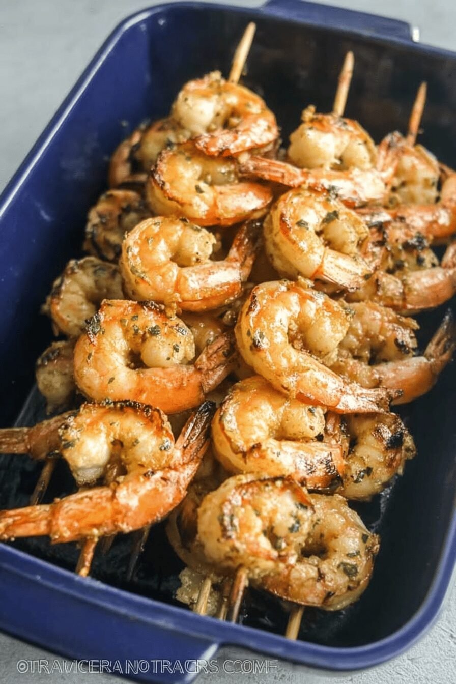 Grilled Garlic Cajun Shrimp Skewers