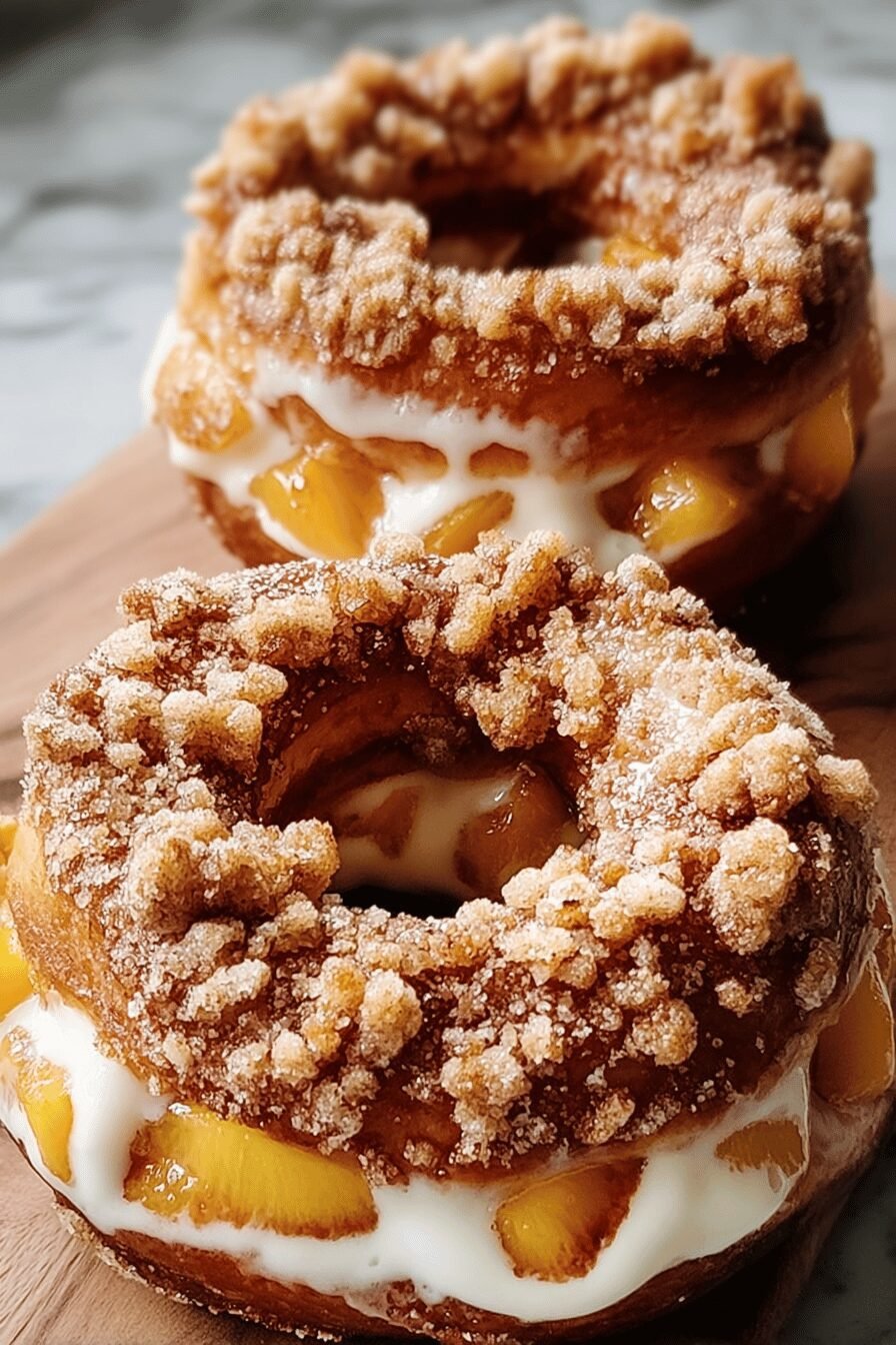 Peach Cobbler Cheesecake Donuts Classic