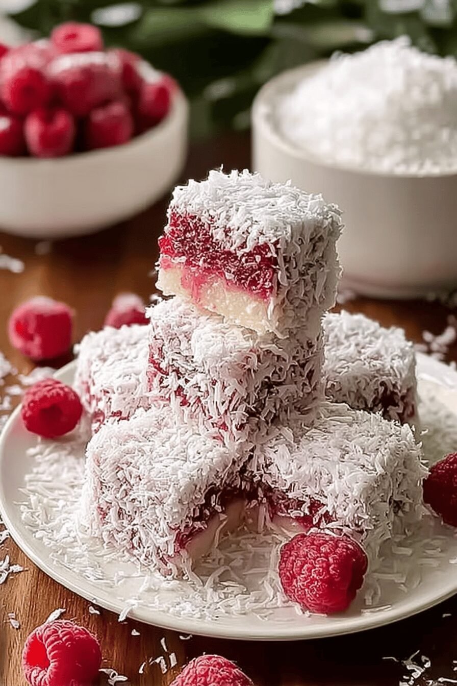Raspberry Lamingtons