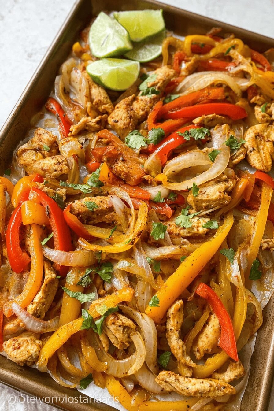 Sheet Pan Chicken Fajitas Recipe For Easy Weeknight Dinner 6 Sheet Pan Chicken Fajitas