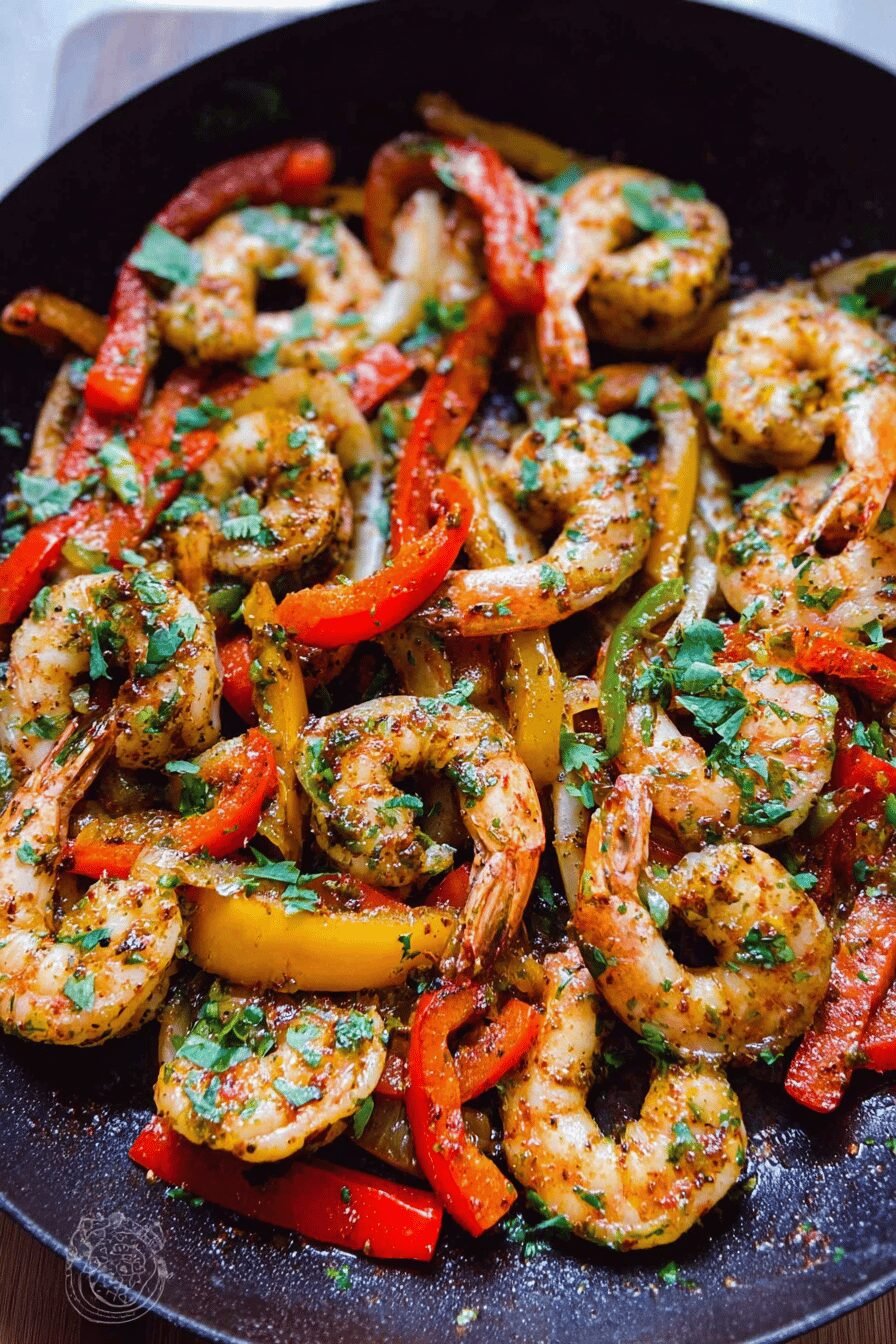 Shrimp Fajitas Recipe With Sizzling Peppers And Onions 6 Shrimp Fajitas