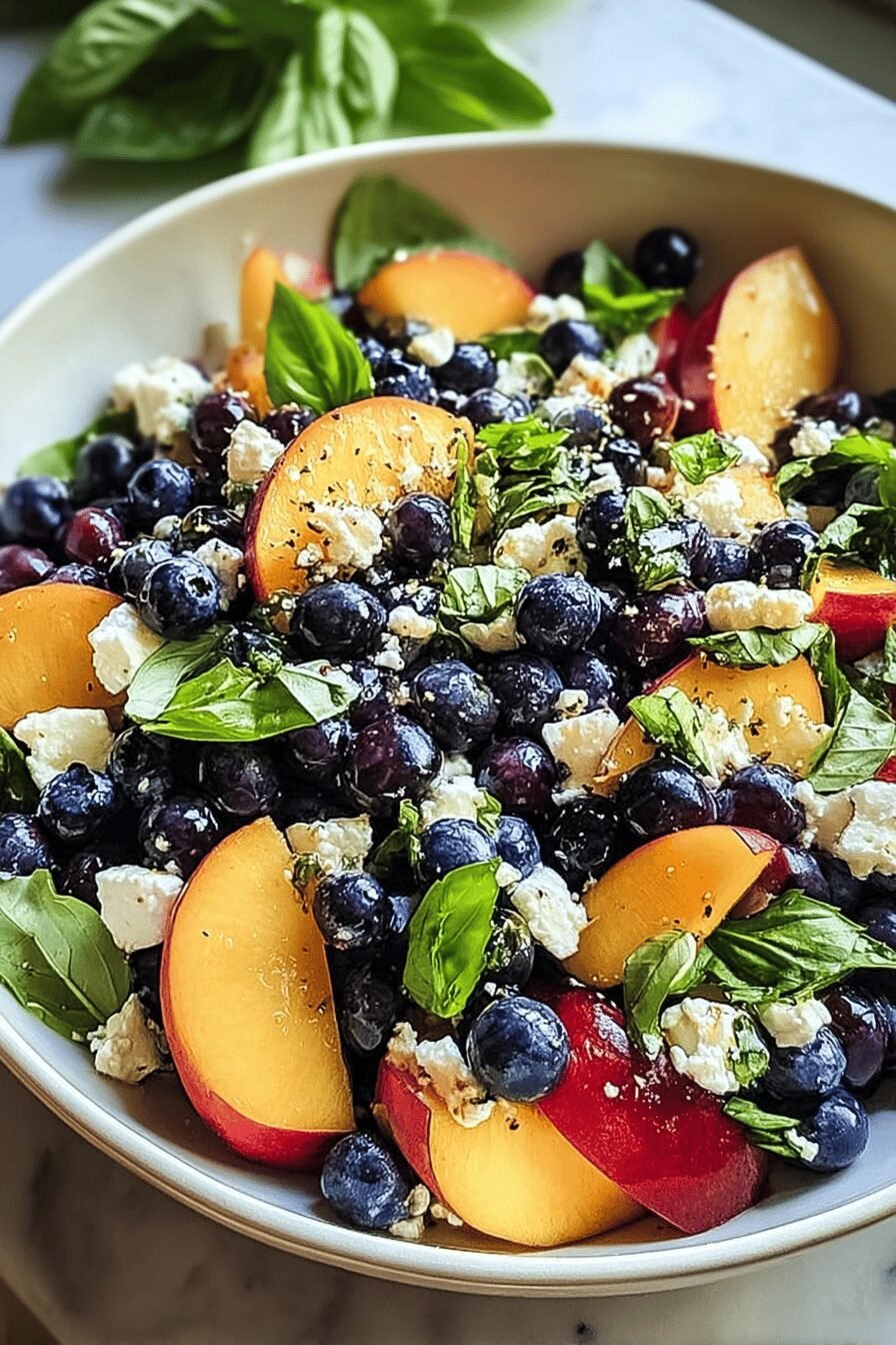 Blueberry Peach Feta Salad