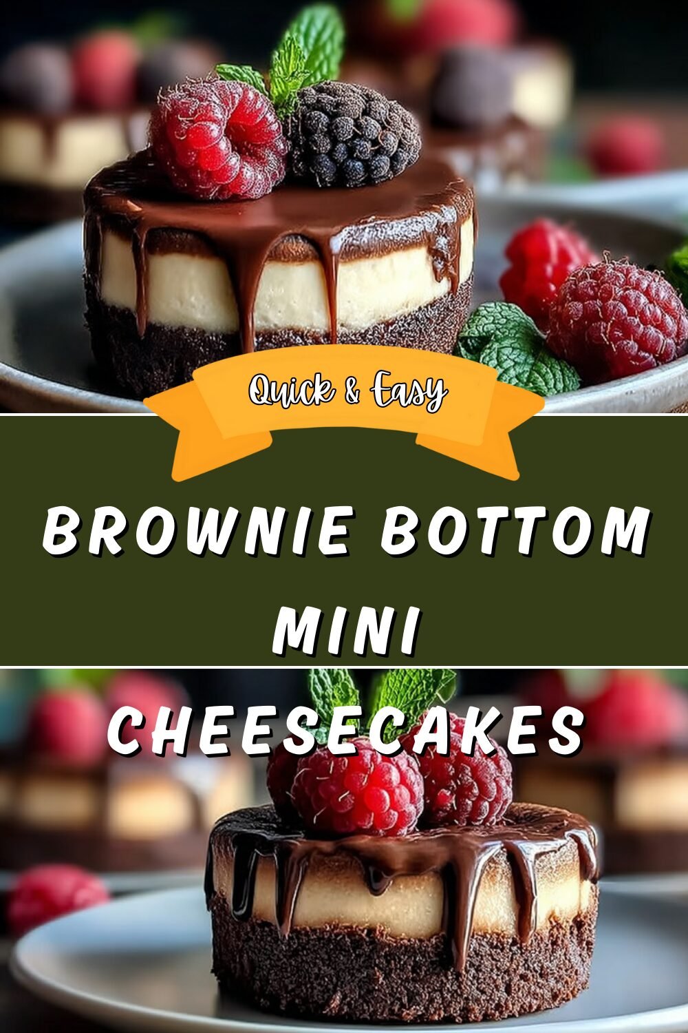 Brownie Bottom Mini Cheesecakes