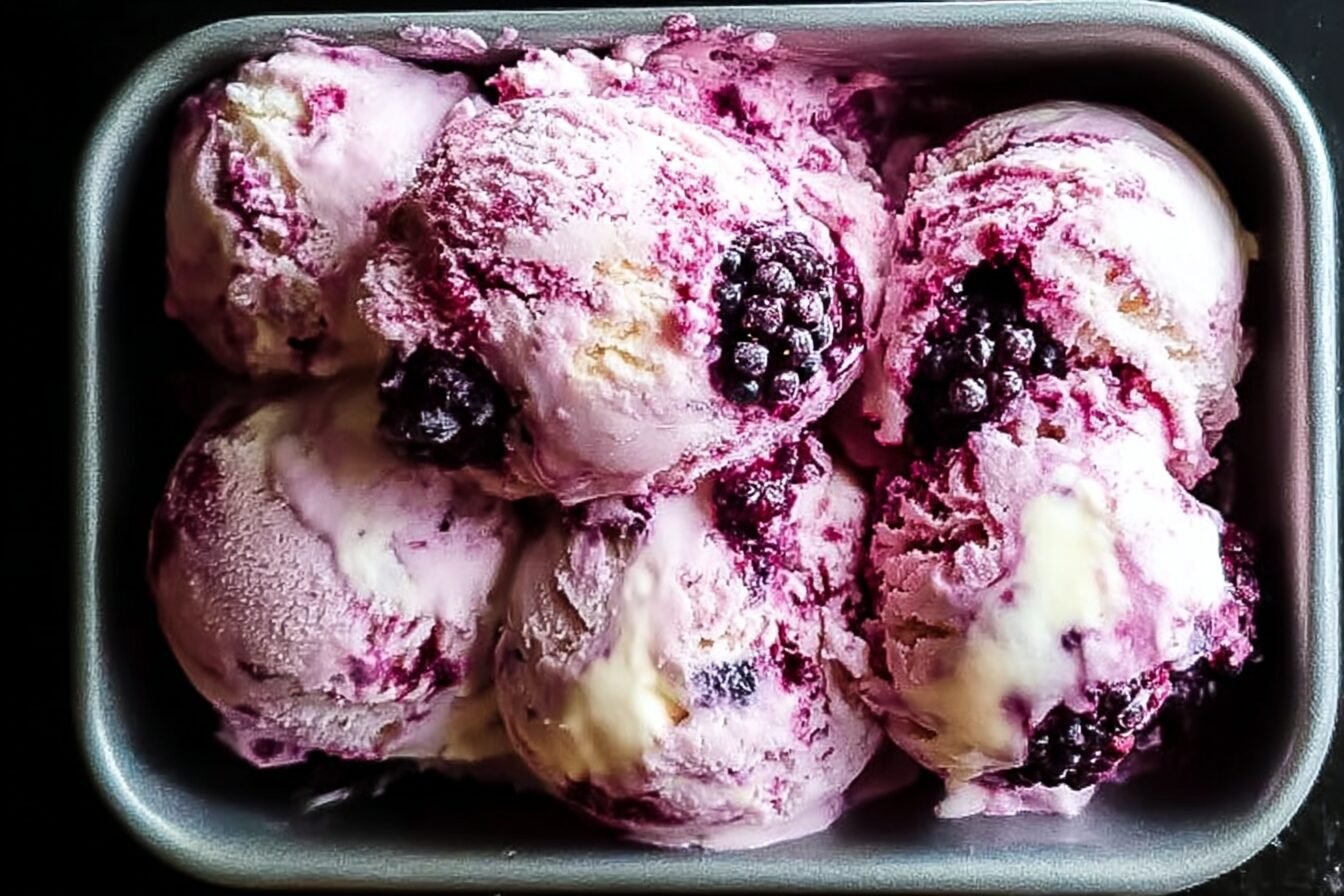 Chamomile Blackberry Ice Cream