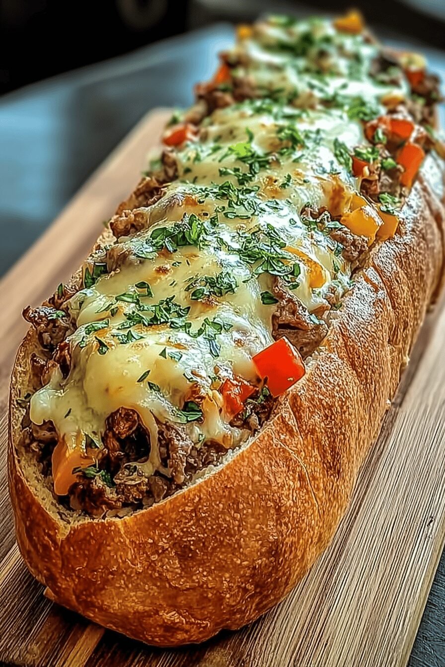 Philly Cheesesteak Stuffed Cheesy Bread Recipe 6 Cheesesteak Stuffed Garlic Loaf