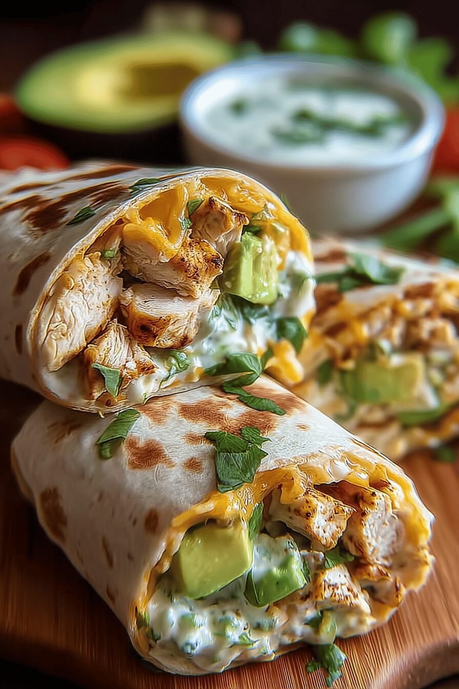 Chicken Avocado Ranch Burritos