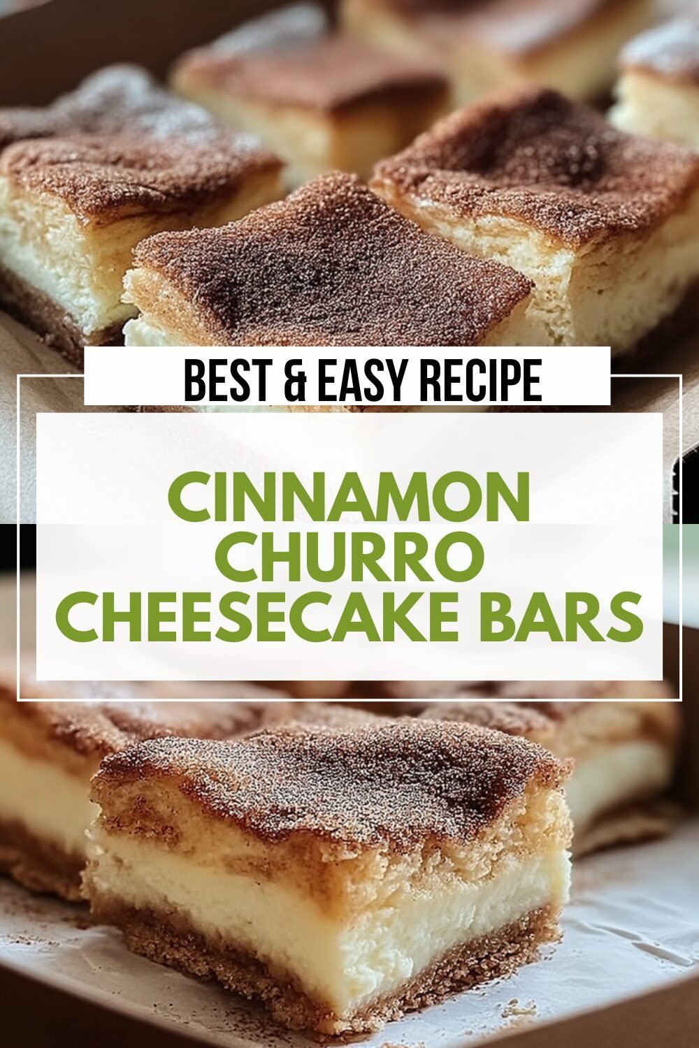 Cinnamon Churro Cheesecake Bars
