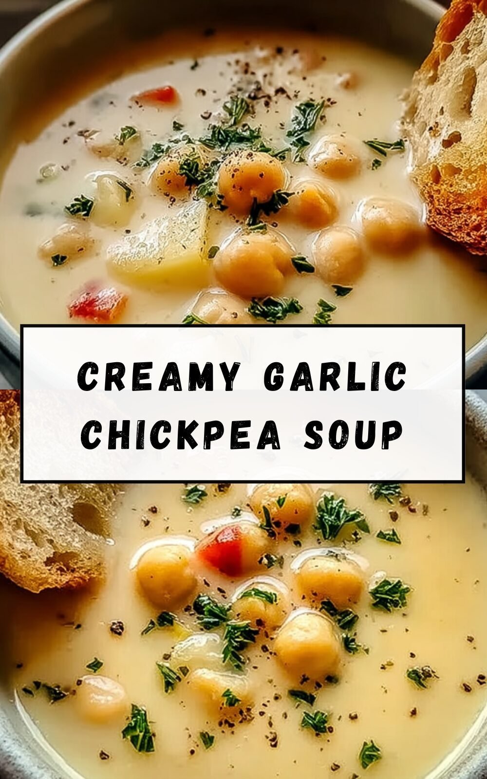 Creamy Garlic Chickpea Soup
