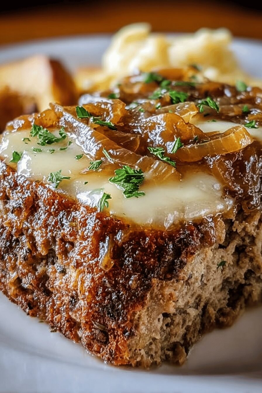 Crock Pot French Onion Meatloaf Recipe With Savory Slow-Cooked Flavor 6 Crockpot French Onion Beefloaf