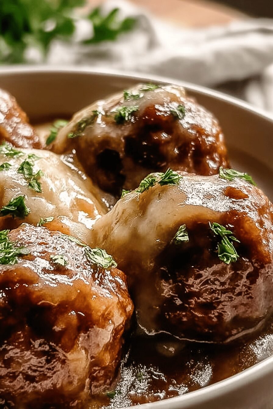 French Onion Meatballs
