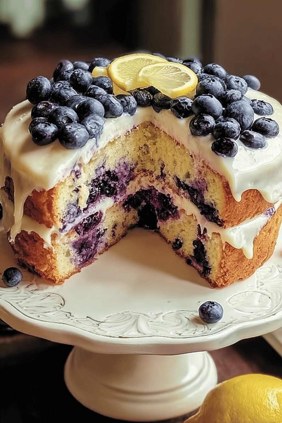 Lemon Blueberry Buttermilk Cake