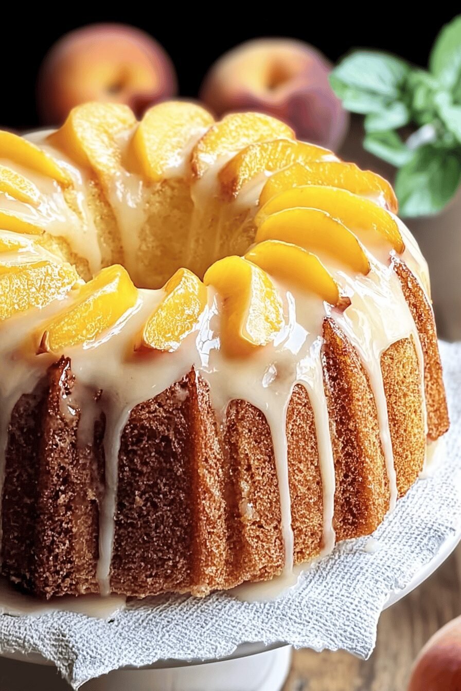 Peach Buttermilk Bundt Cake