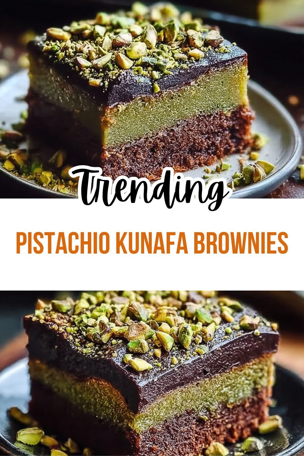 Pistachio Kunafa Brownies