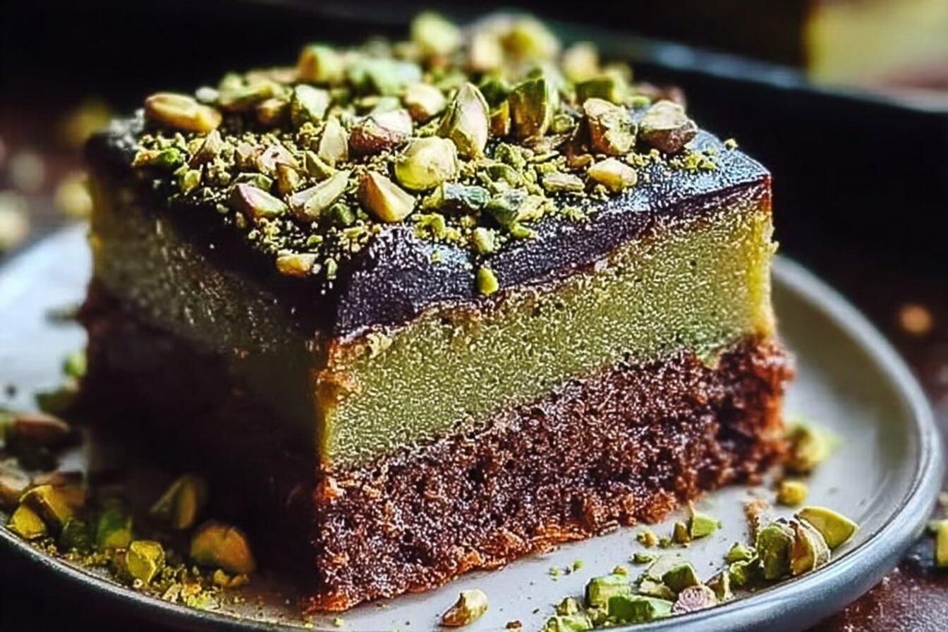 Pistachio Kunafa Brownies