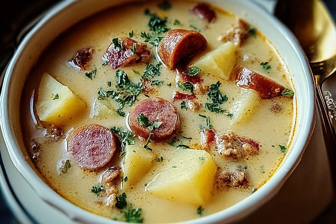 Potato And Sausage Chowder Recipe With Creamy And Hearty Flavors 6 Sausage And Potato Chowder