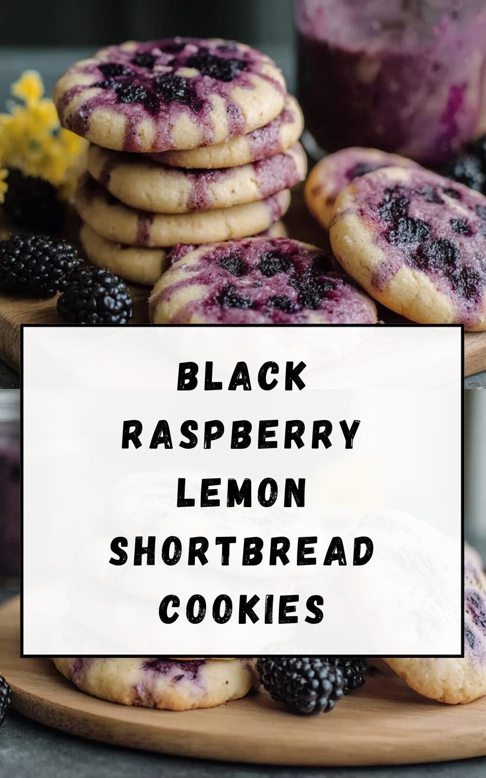 Black Raspberry Lemon Shortbread Cookies