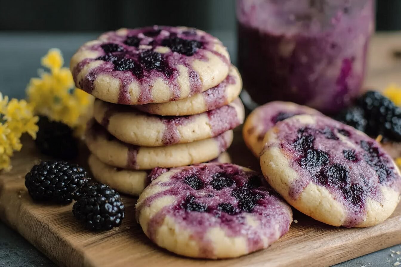 Black Raspberry Lemon Shortbread Cookies