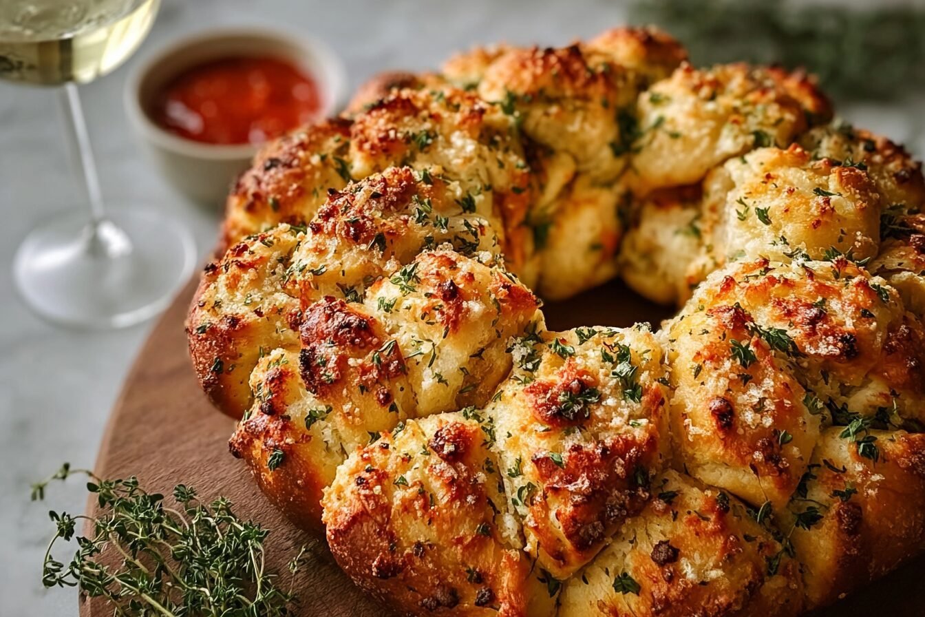 Cheesy Garlic Pull Apart Wreath