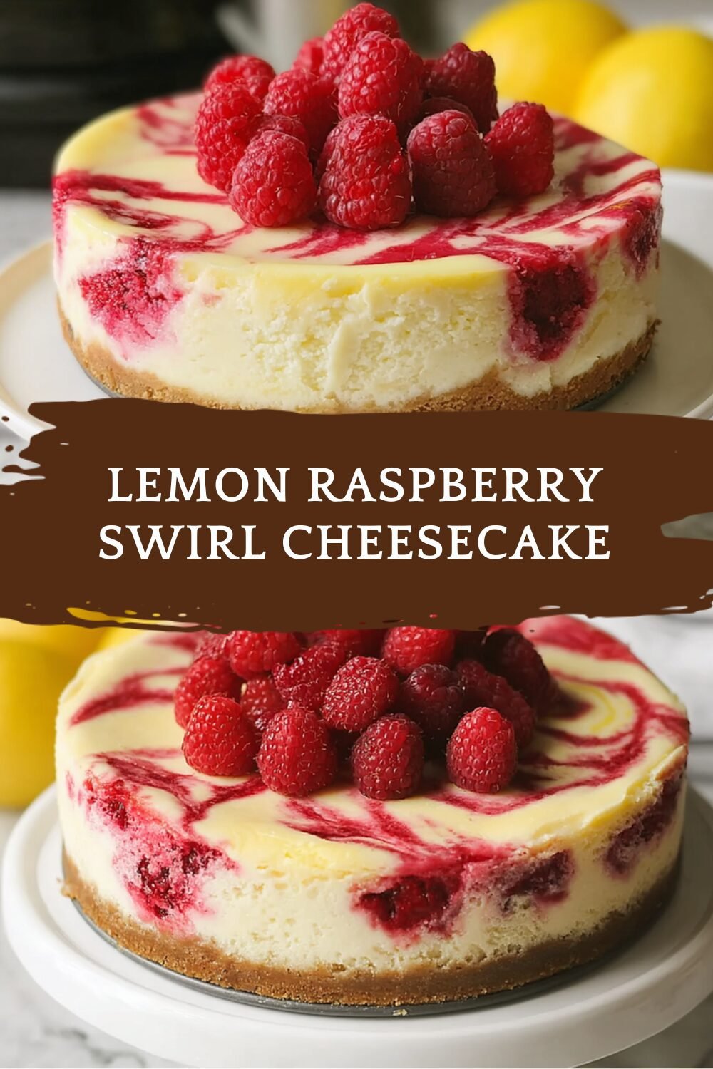 Lemon Raspberry Swirl Cheesecake