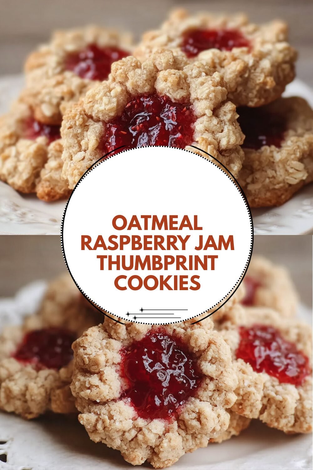 Oatmeal Raspberry Jam Thumbprint Cookies