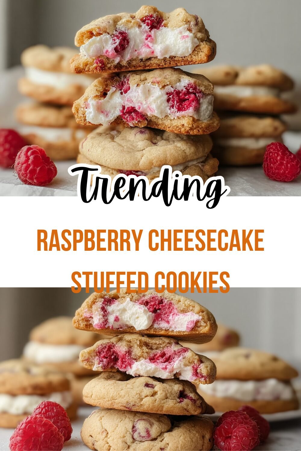 Raspberry Cheesecake Stuffed Cookies