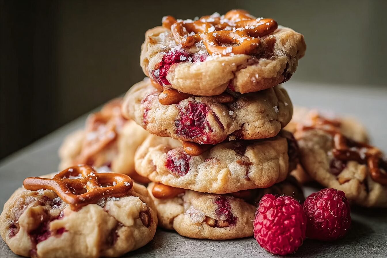 Raspberry Pretzel Cookies