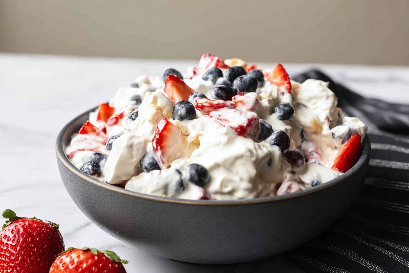 Red White And Blue Cheesecake Salad