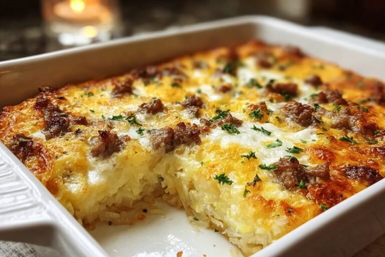 Sausage Egg Cream Cheese Hashbrown Breakfast Casserole 17.Png