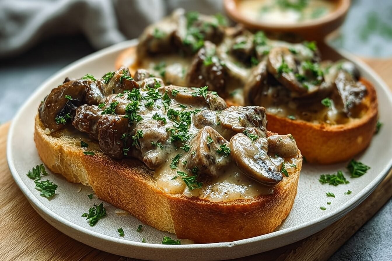 Beef Stroganoff French Bread Toast
